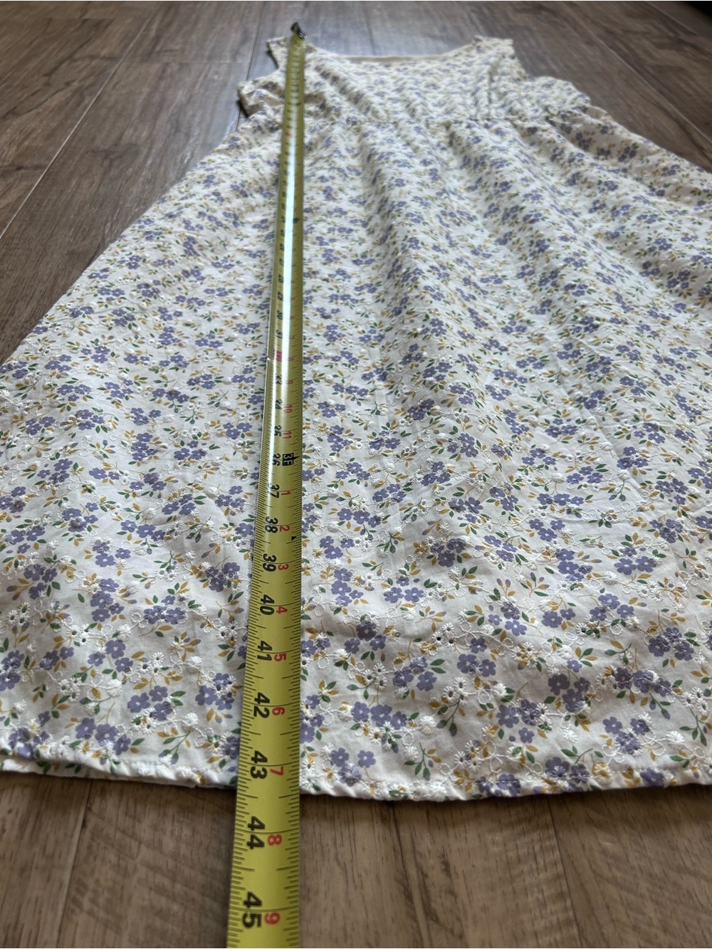 Pink Martini Forget Me Not Dress Blue White Purple Floral Print 100% cotton midi - Picture 7 of 8